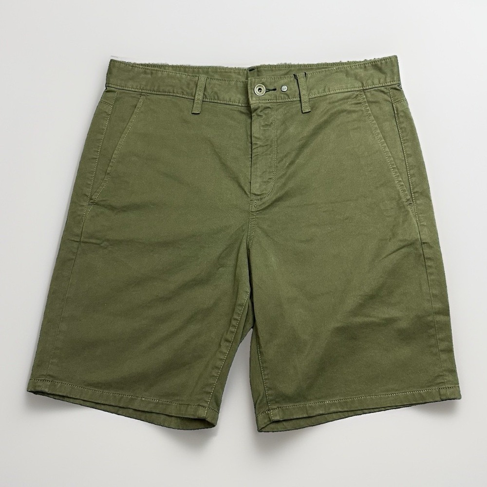 NWT Rag & Bone Men's Green Mid Rise Straight Bermuda Chino Khaki Shorts Size 33